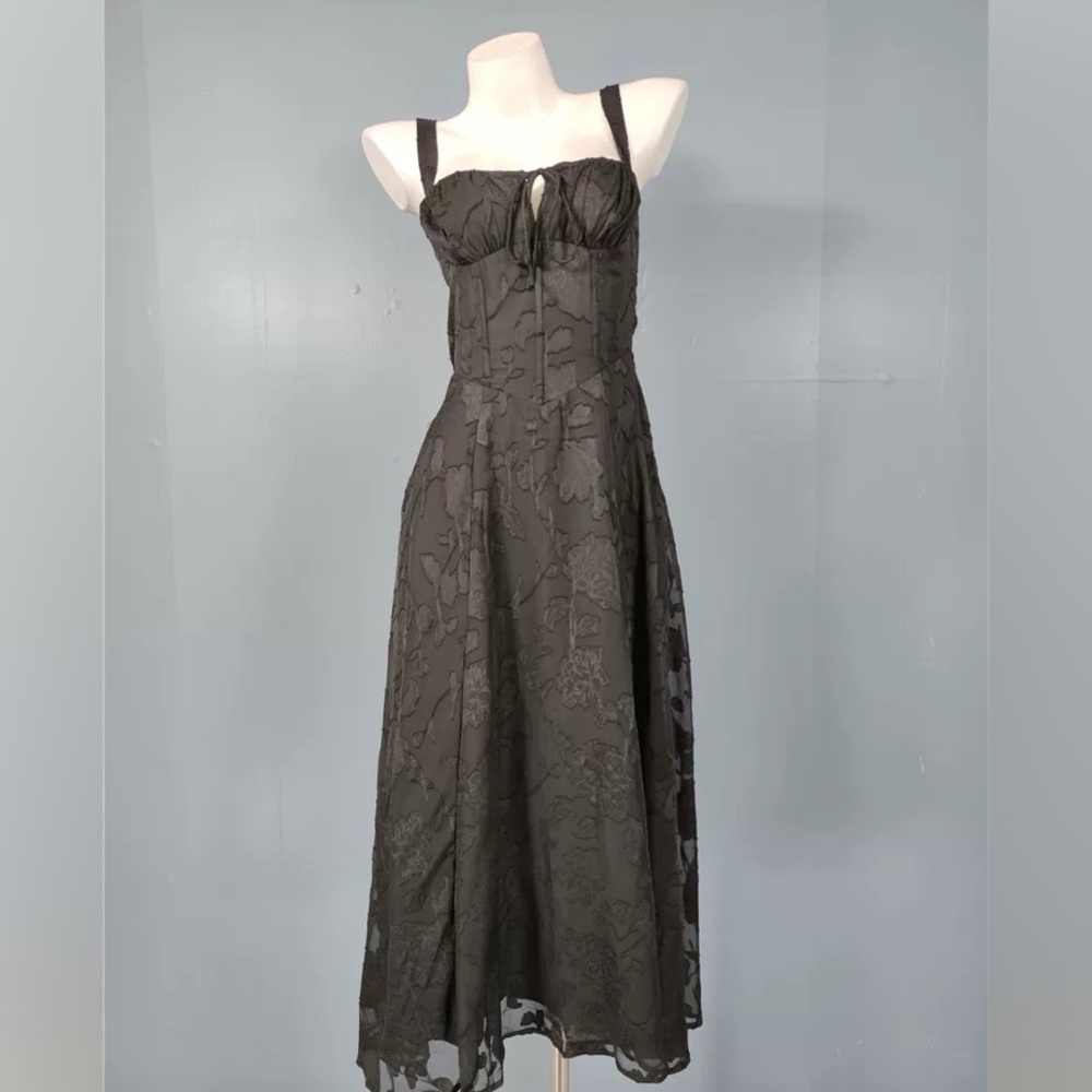 Elegant Black Floral Dress